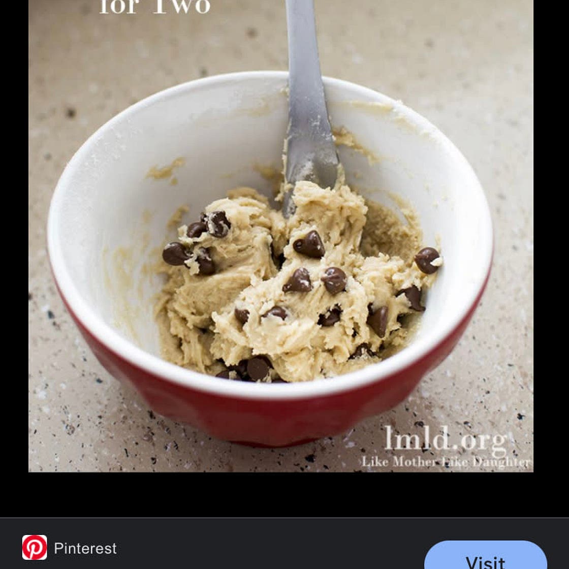 Edible cookie dough for one 