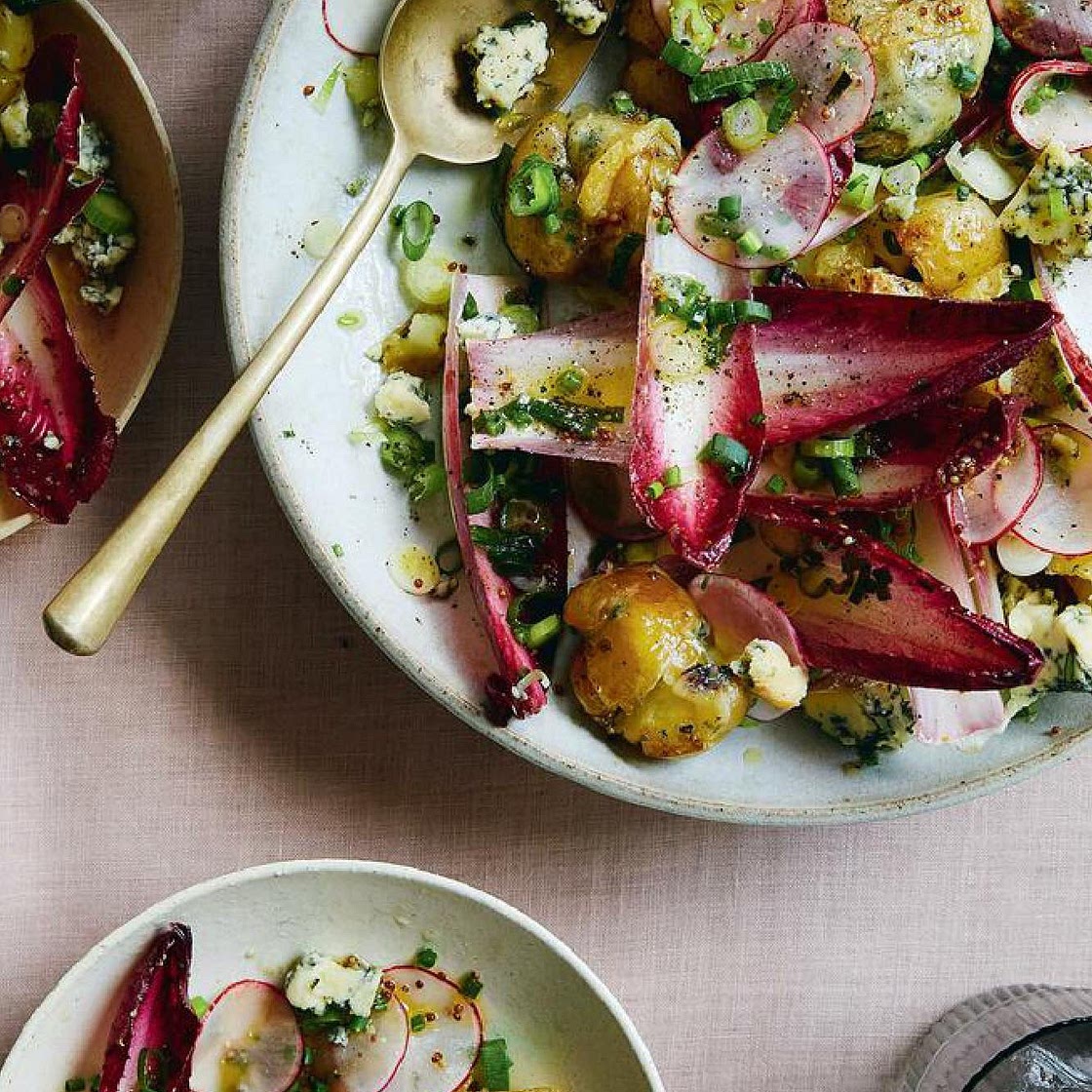 New Potato Salad with Blue Cheese and Chicory