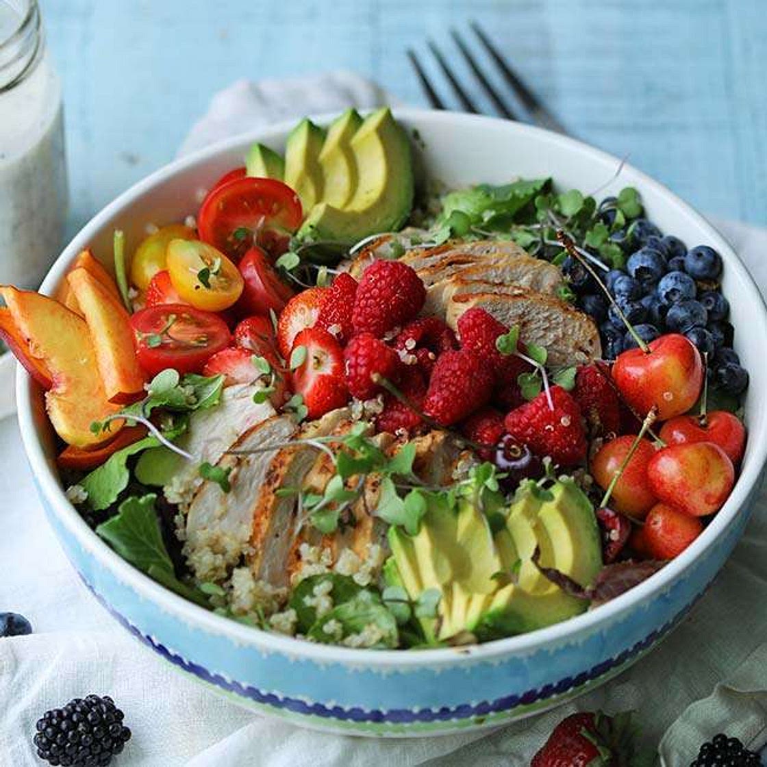 Summer Salad Recipe with Quinoa and Creamy Poppy Seed Dressing