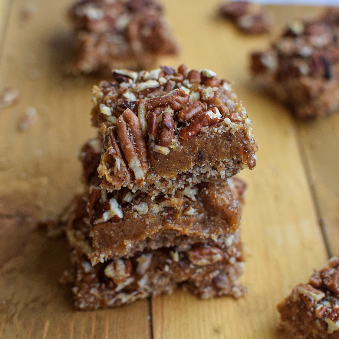 GF Vegan Pecan Pie Bars (No Bake)