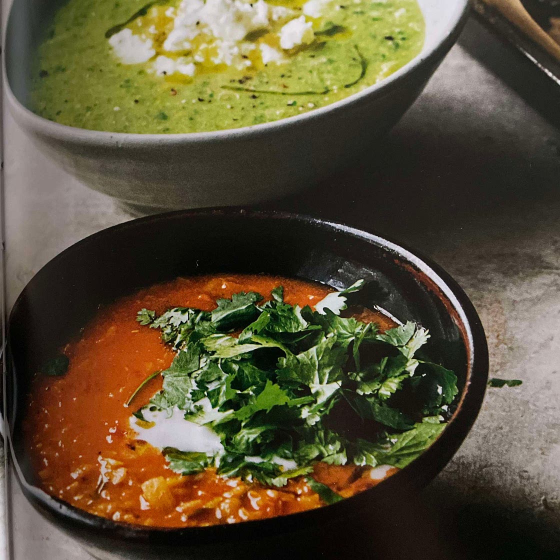 Curried lentil tomato and coconut soup