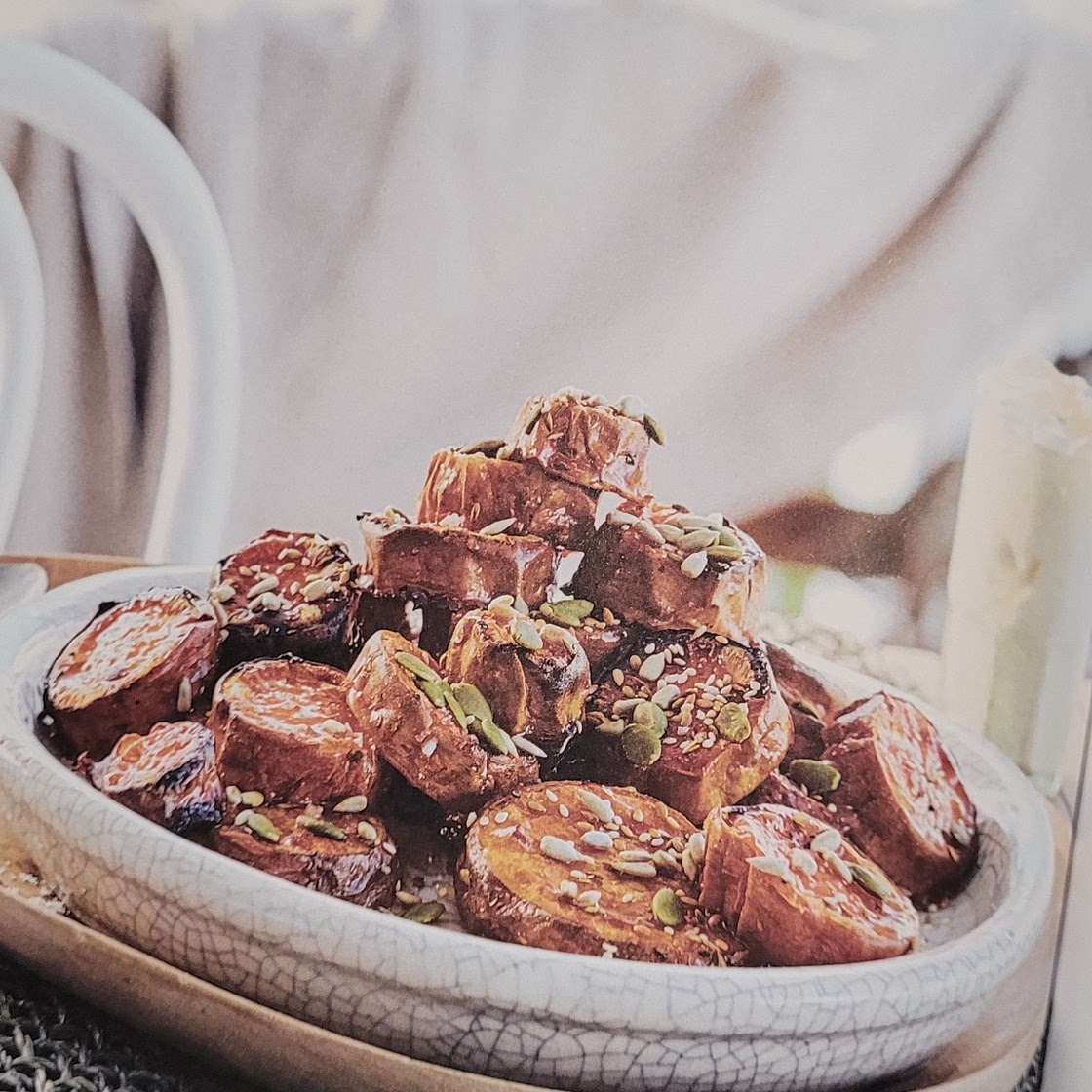 Honey Roasted Sweet Potatoes with Spiced Seeds