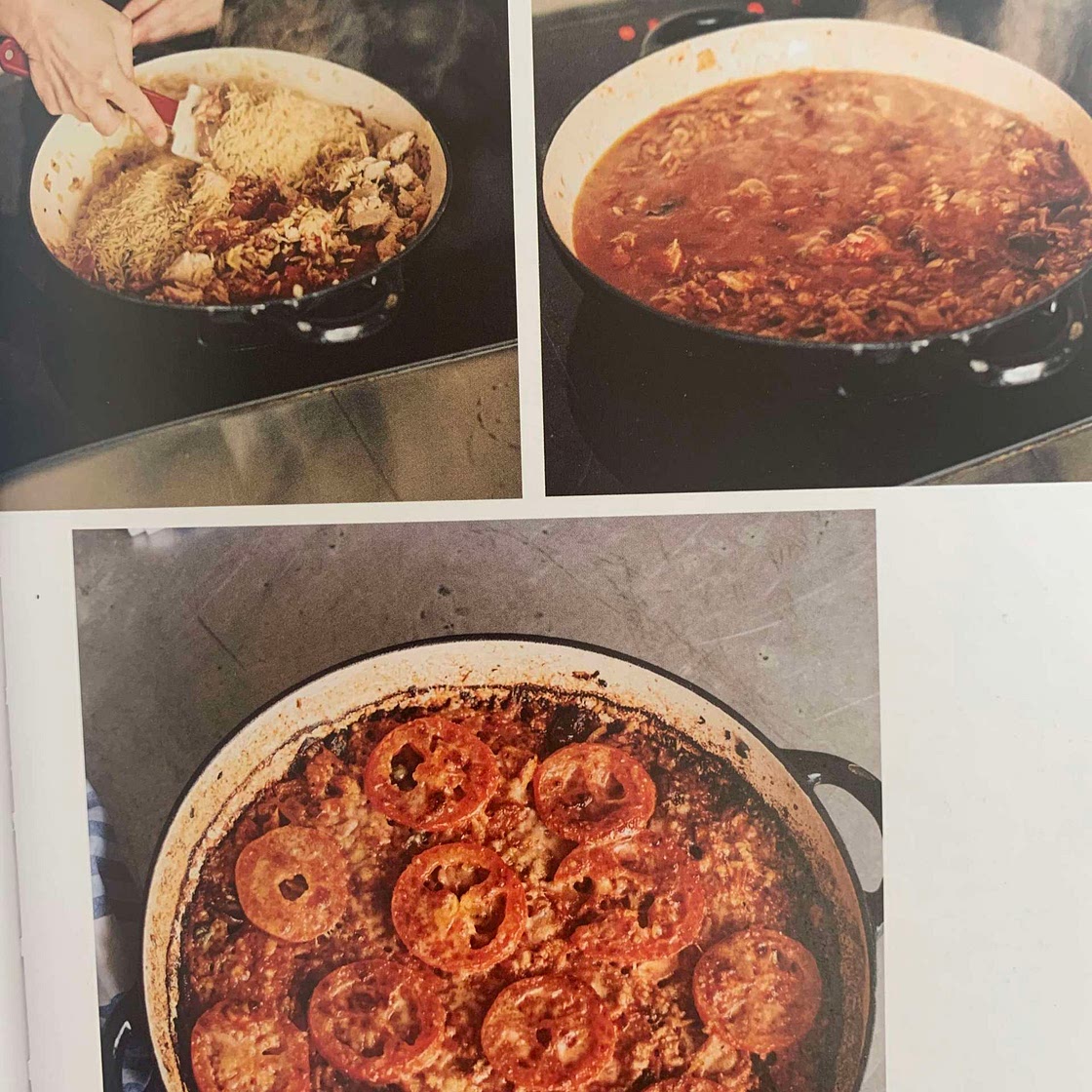 Baked orzo puttanesca 