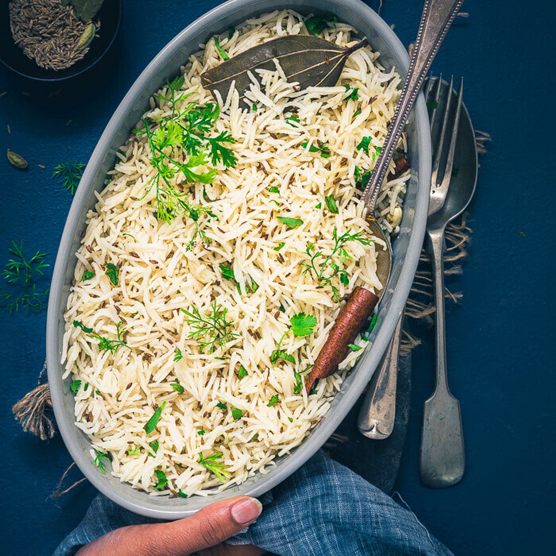 Jeera Rice { Indian Cumin Rice } - Stove Top & Instant Pot