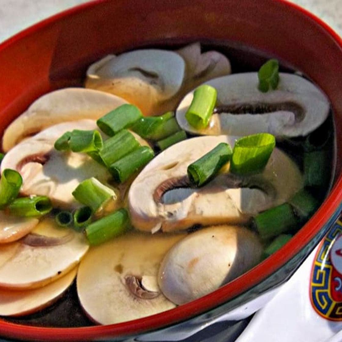 Japanese-Style Clear Onion and Mushroom Soup