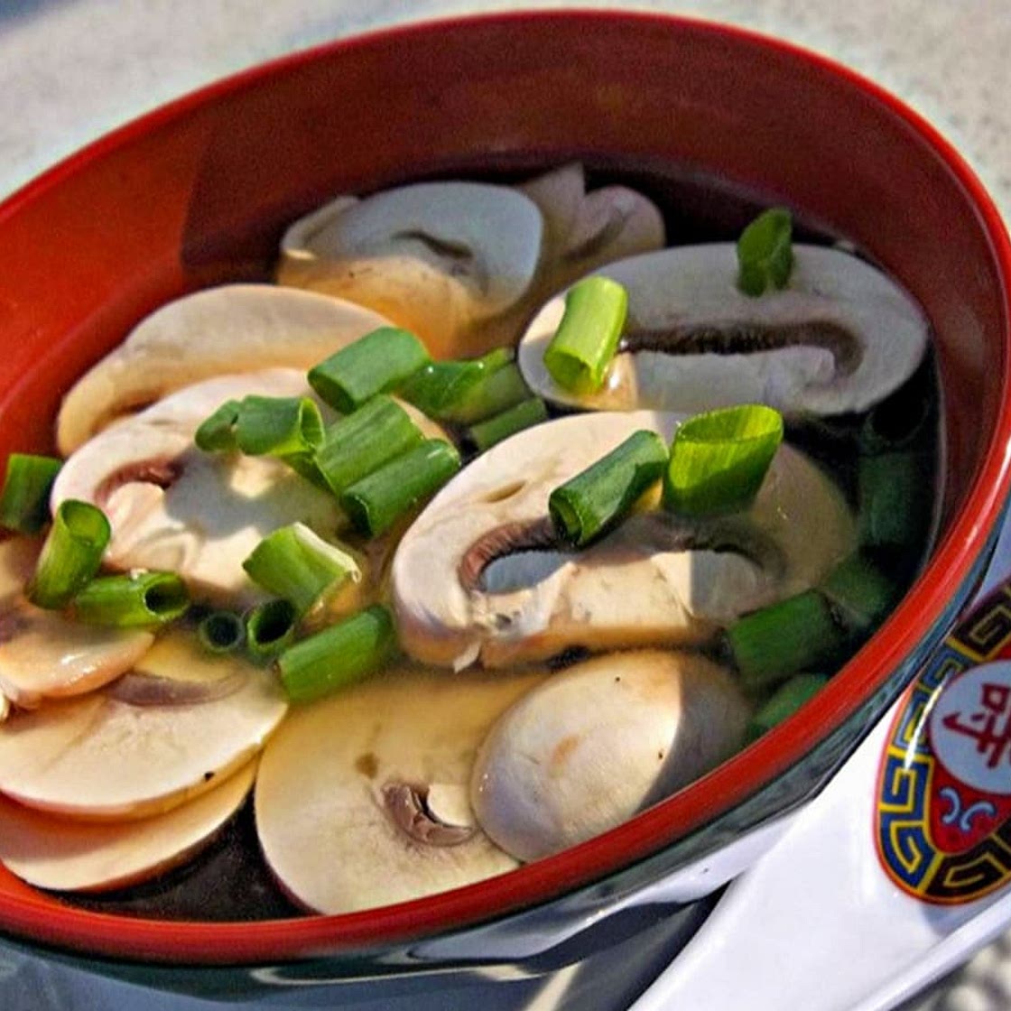 Japanese-Style Clear Onion and Mushroom Soup