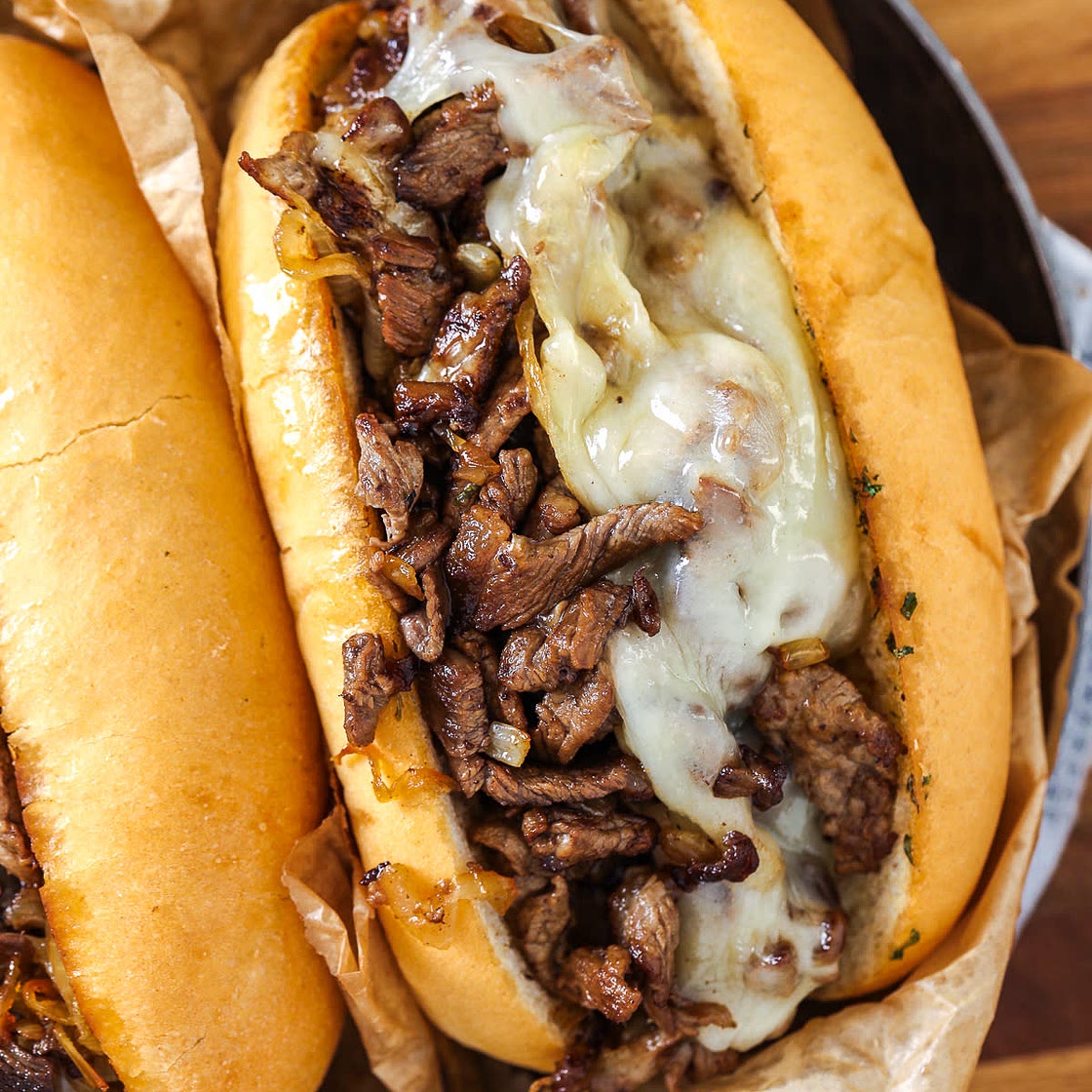 Philly cheesesteak sandwich Au Jus