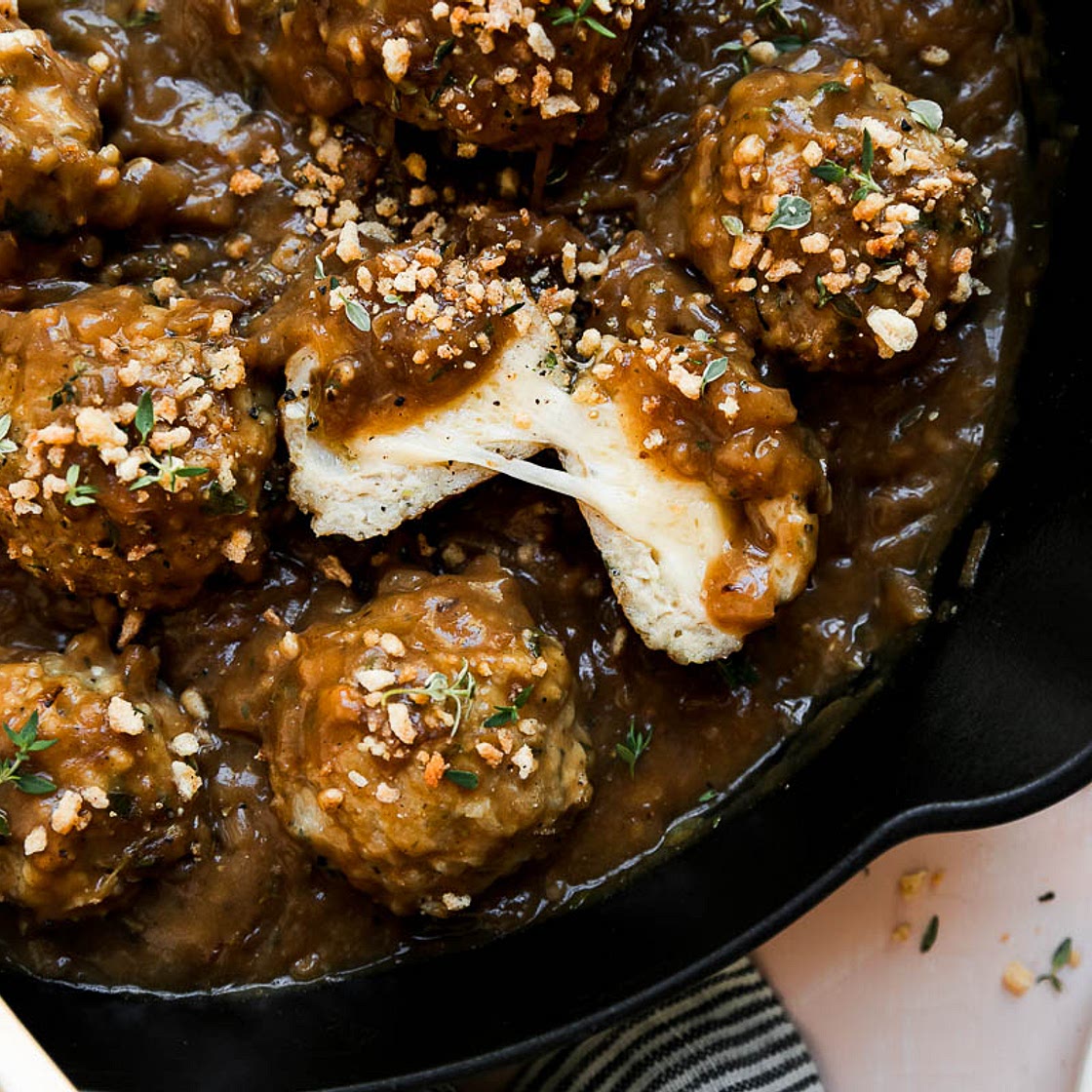 Cheesy French Onion Meatballs