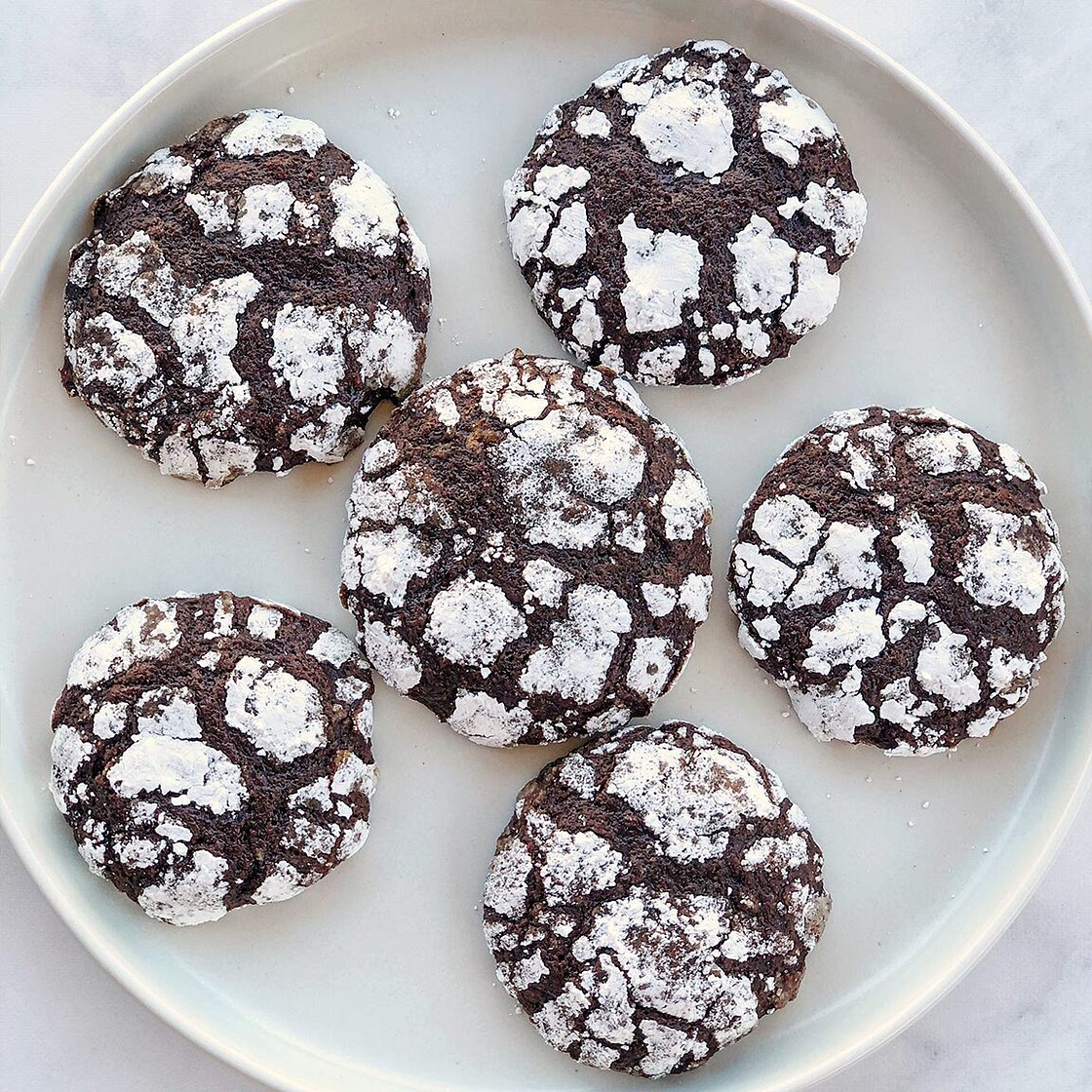 Peppermint Chocolate Crinkle Cookies