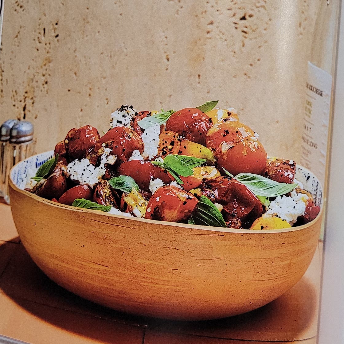 Slow Roasted and Fresh Cherry Tomato Salad with Feta, Basil and Honey