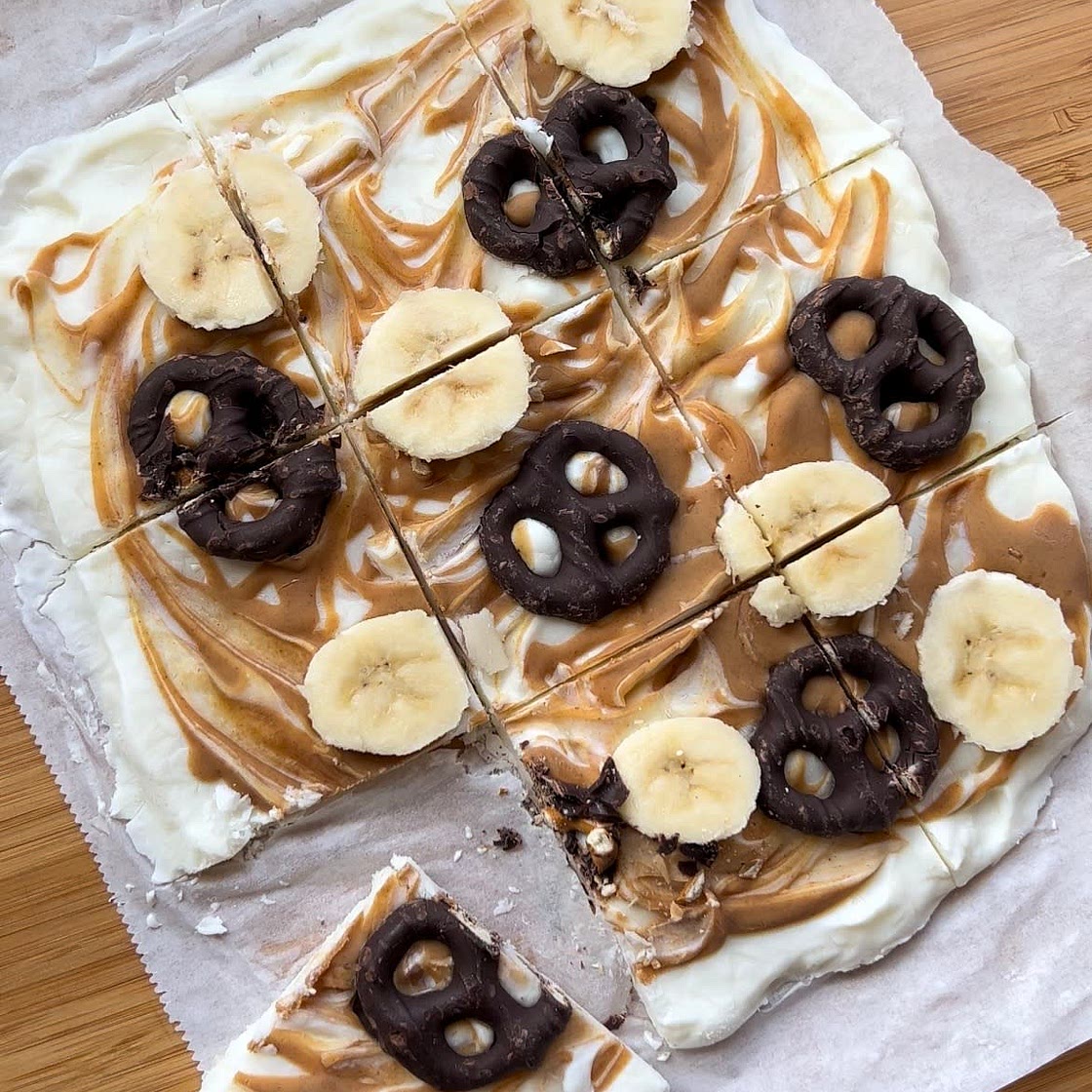 Peanut Butter Chocolate Pretzel Yogurt Bark