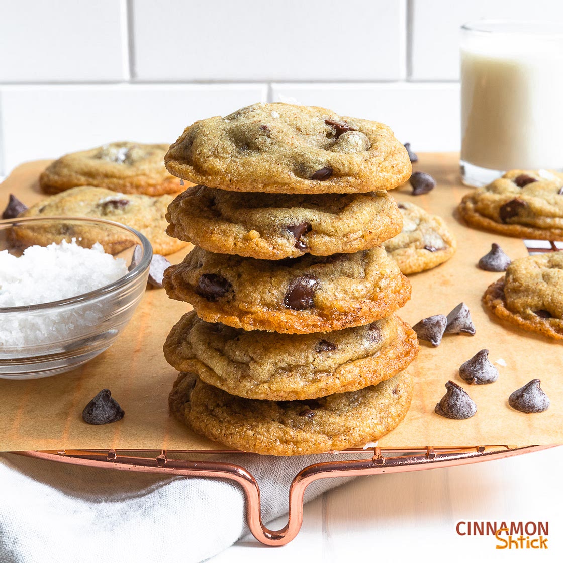 Brown Butter Rye Chocolate Chip Cookies