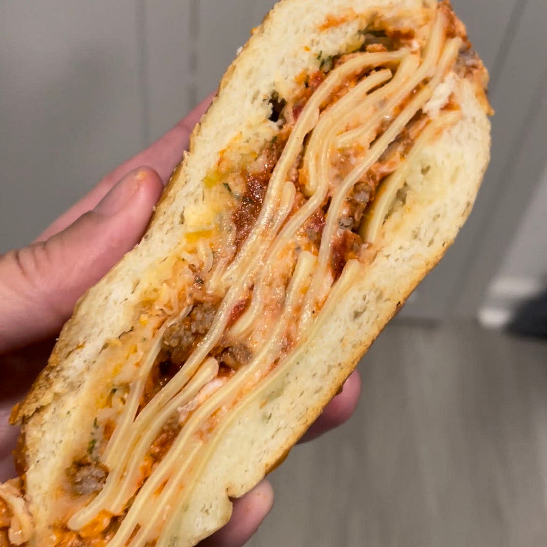 Roasted Garlic Bread Lasagna Hoagie 