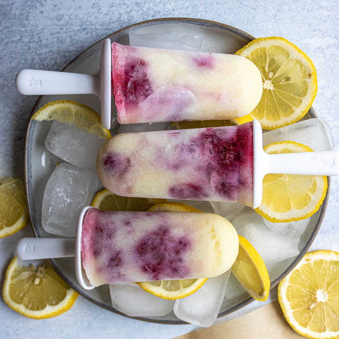 Lemon Raspberry Buttermilk Popsicles