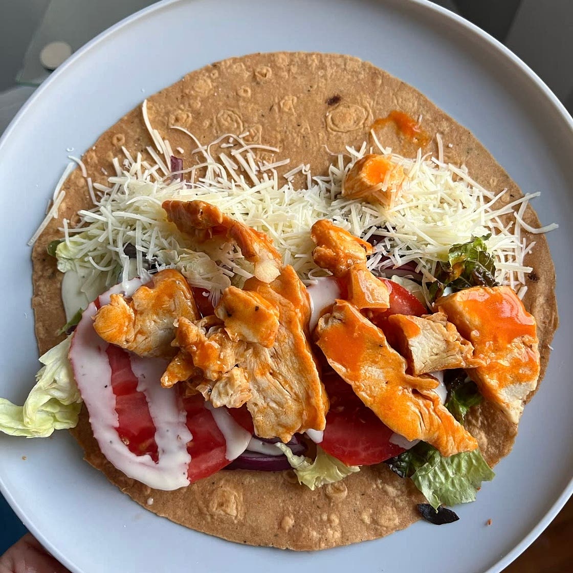 EASIEST BUFFALO CHICKEN WRAP
