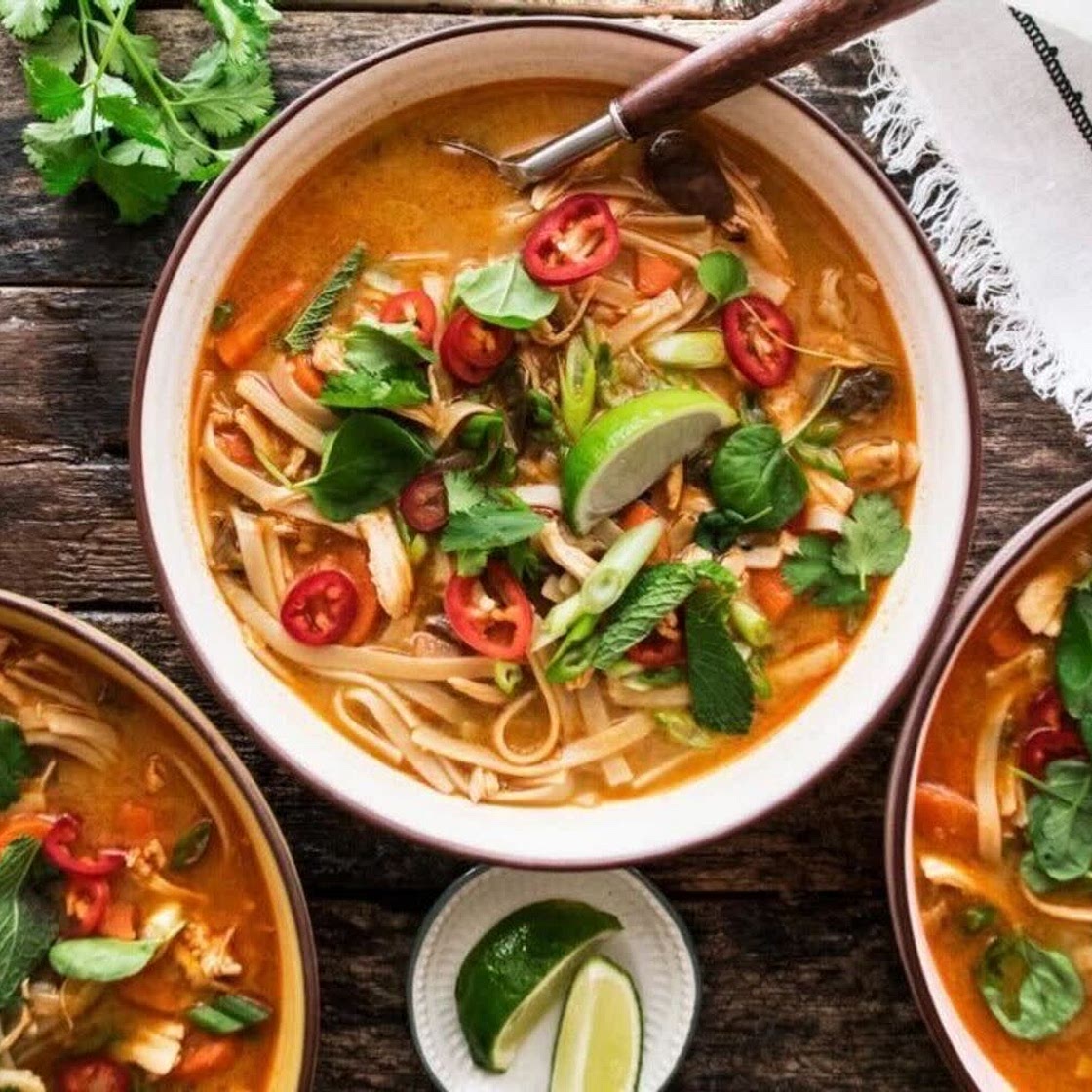 Spicy Asian Chicken Noodle Soup