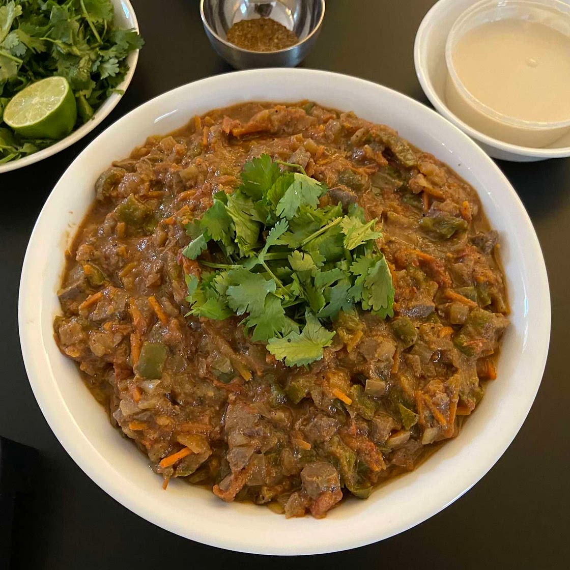 Beef Liver with Tomato and Green Pepper