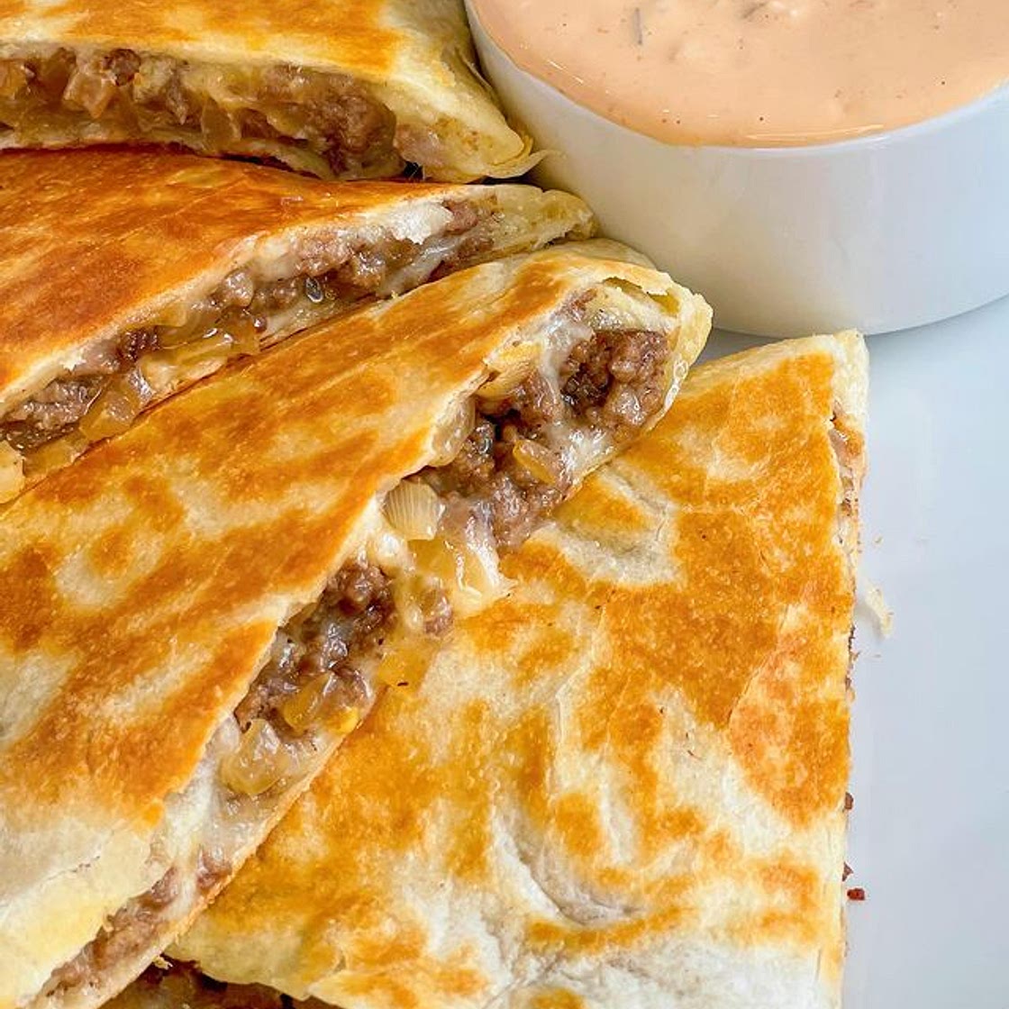 Cheeseburger quesadillas