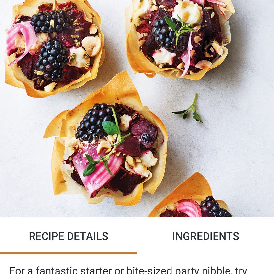 Beetroot and goat's cheese tartlets