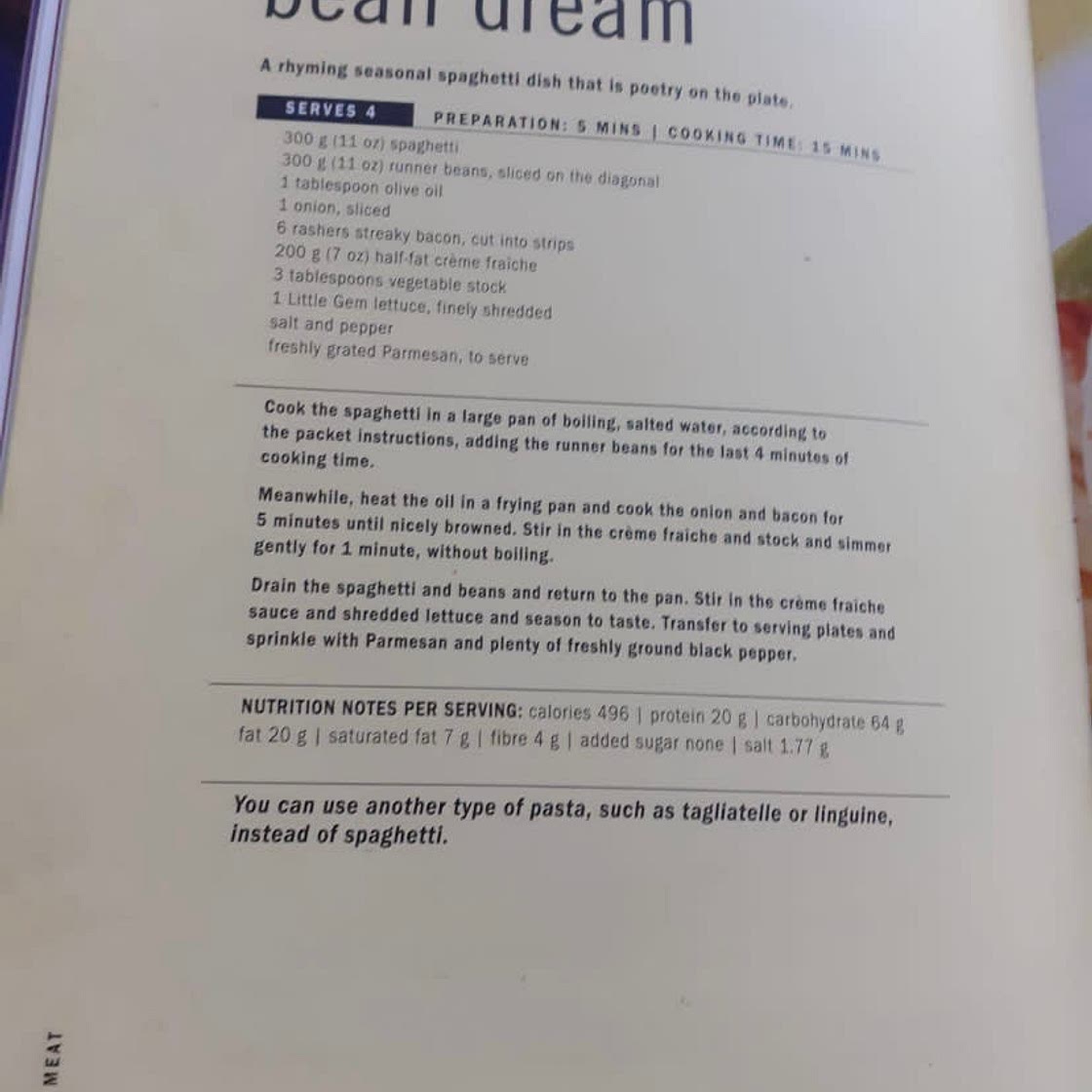 Pasta bean cream dream 