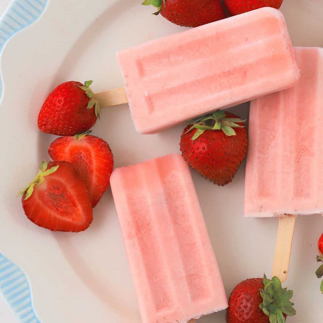 Sugar Free Strawberry Ice Cream Popsicles