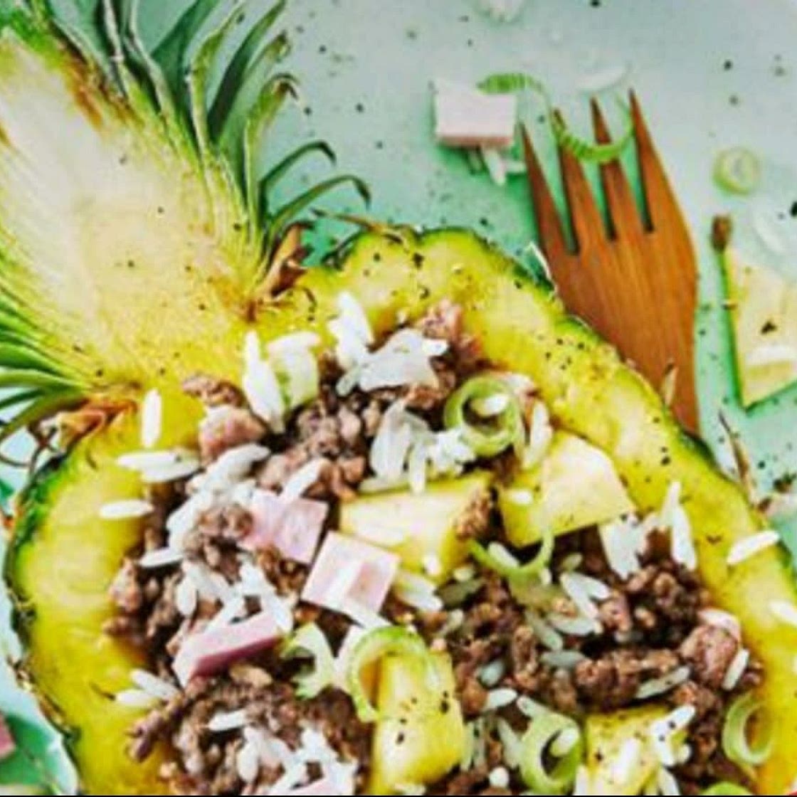 Ananas au riz à la cubaine