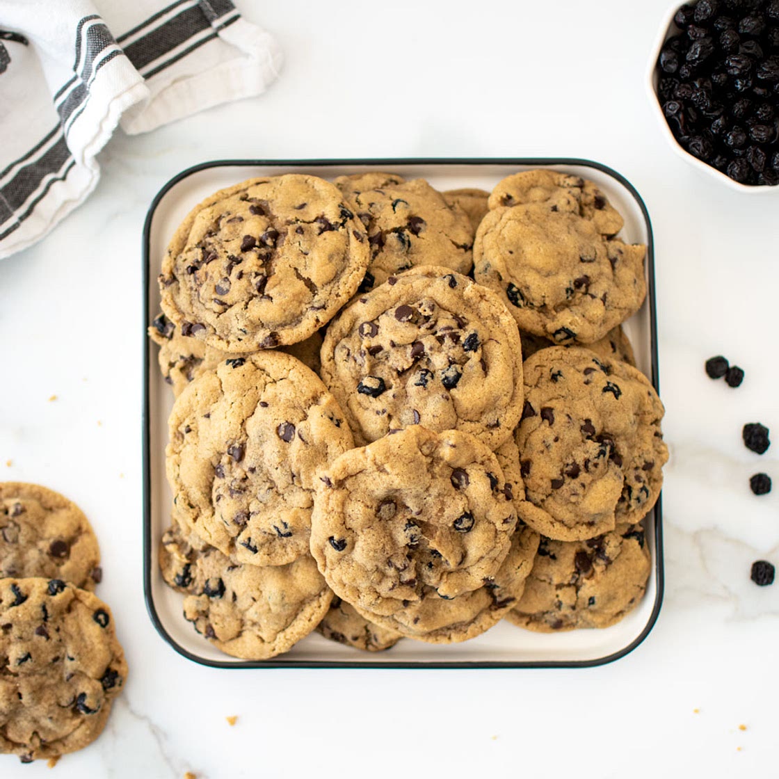 Eggless Blueberry Chocolate Chip Cookies - Easy Cookie Recipe