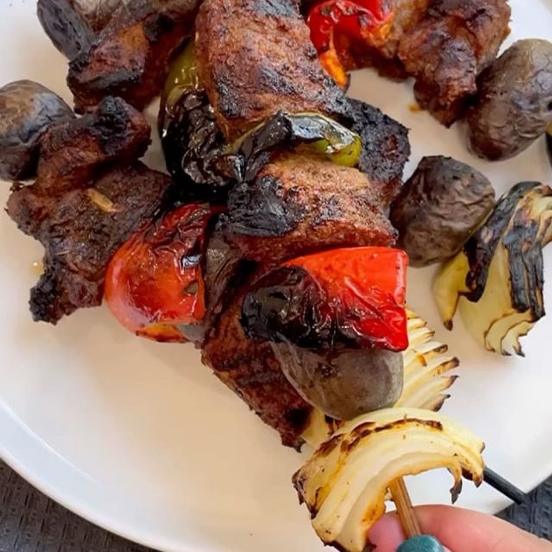 Steak and potato skewers