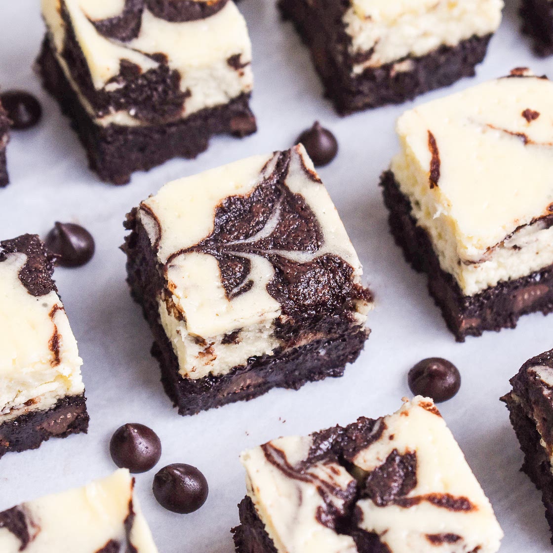 Low-FODMAP Cheesecake Swirl Brownies; Gluten-free