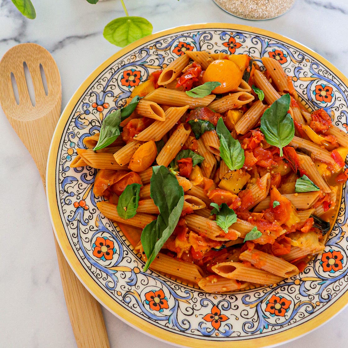 Peach Tomato Basil Pasta