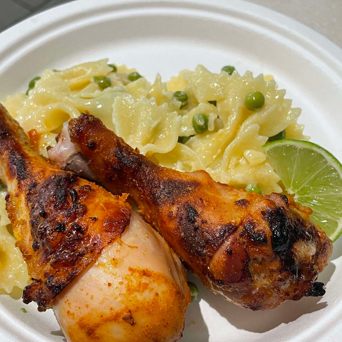 Sriracha Lime Chicken Legs with Pasta