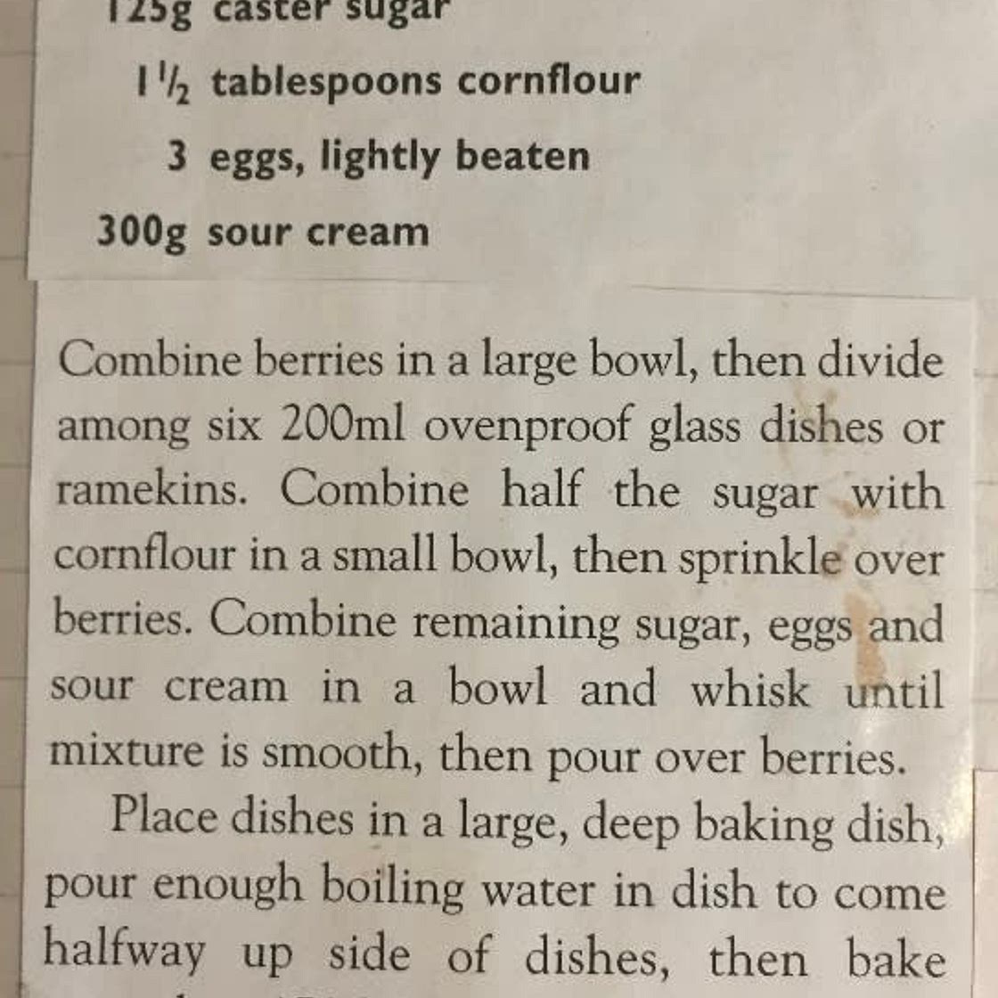 Baked Berry Custard