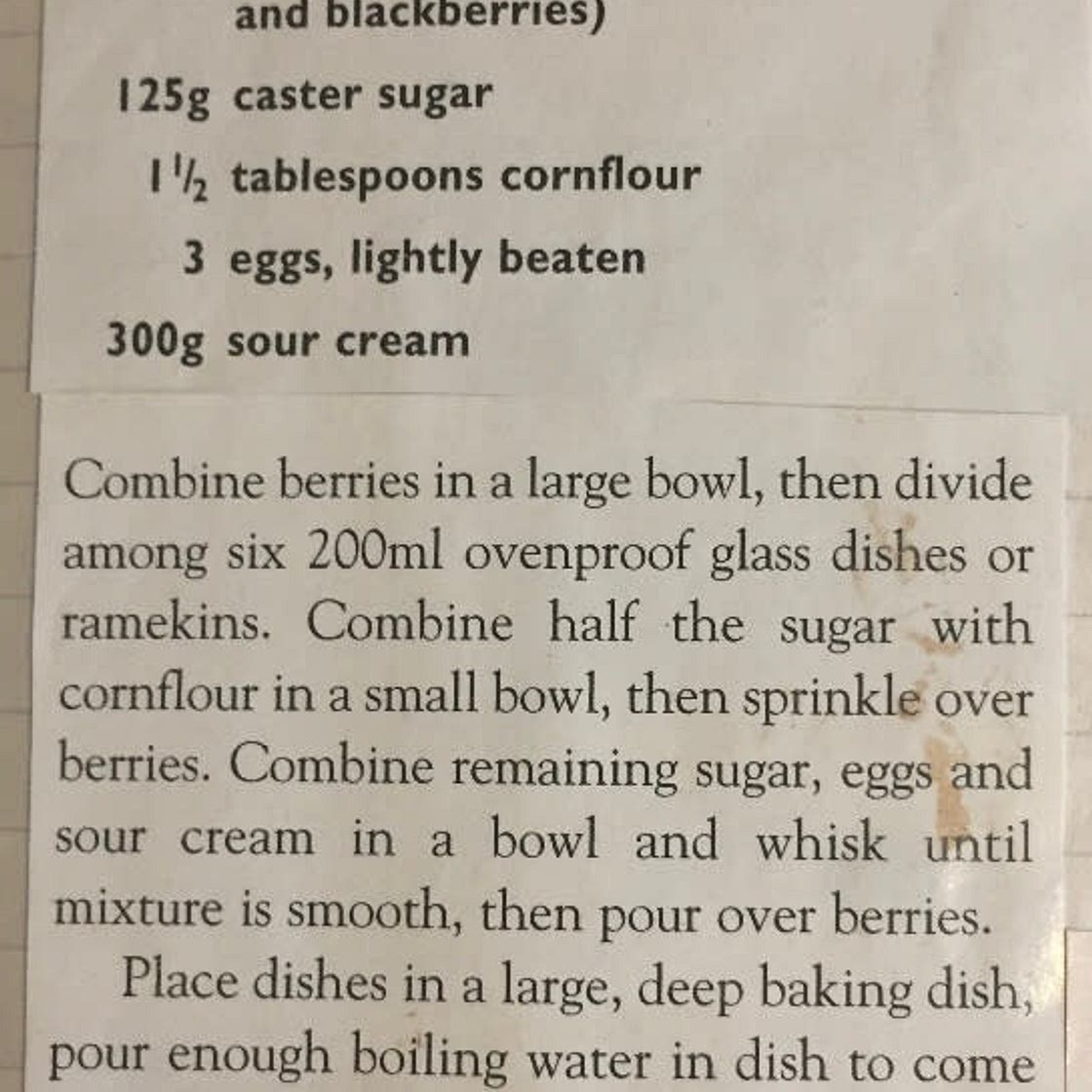 Baked Berry Custard