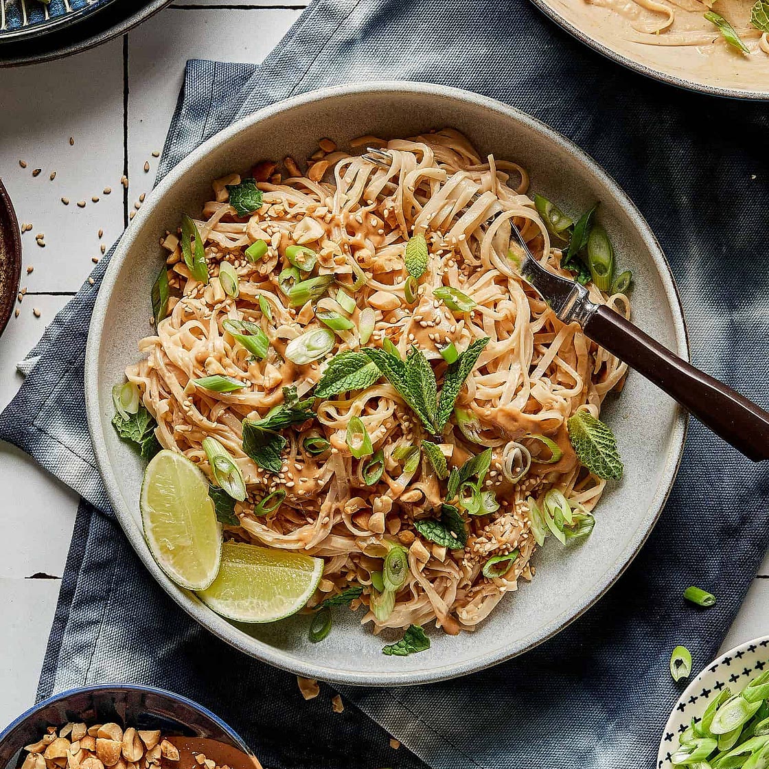 Quick & Easy 10-Minute Rice Noodles with Spicy Peanut Sauce