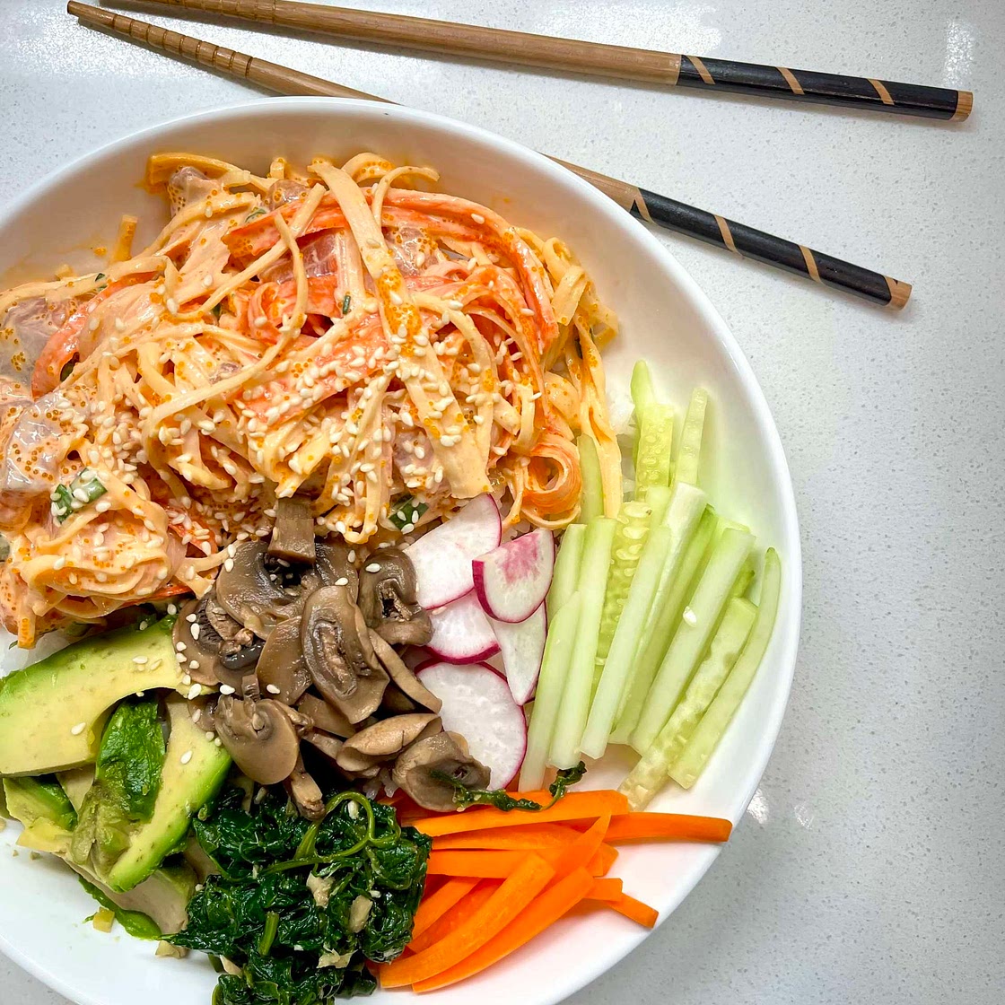 Spicy Salmon Kani Poke Bowl
