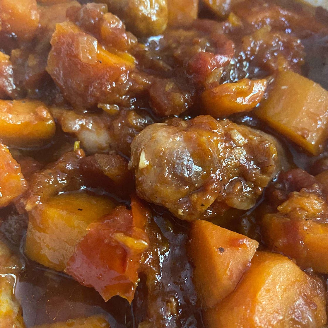 Slow-cooker sausage casserole
