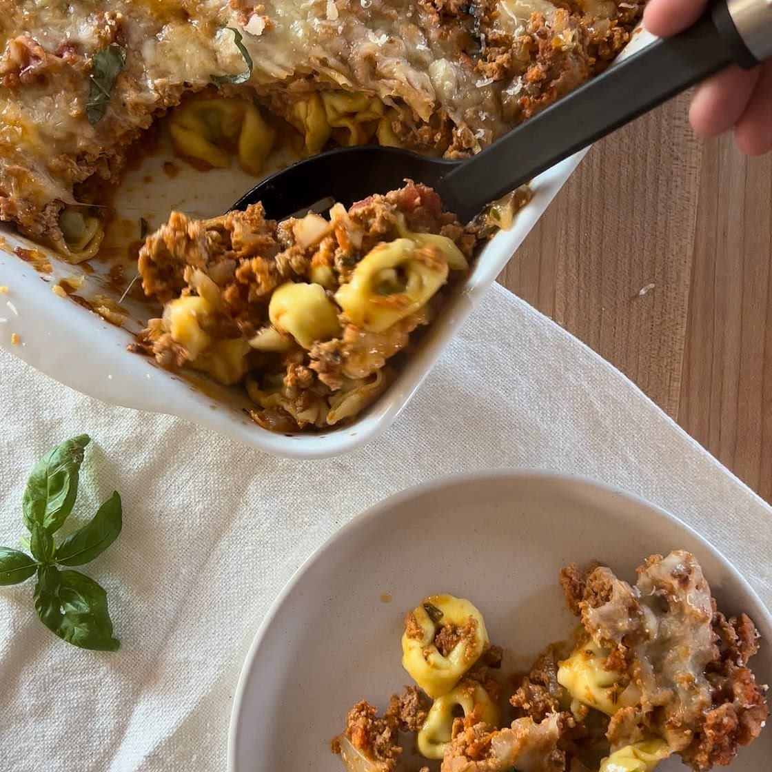 Baked Tortellini Bolognese