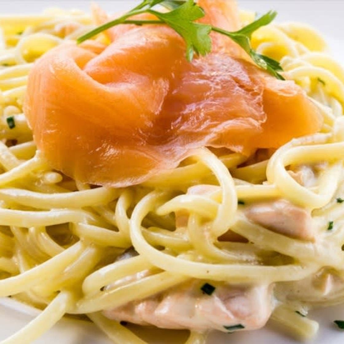 Spaghetti mit Lachs