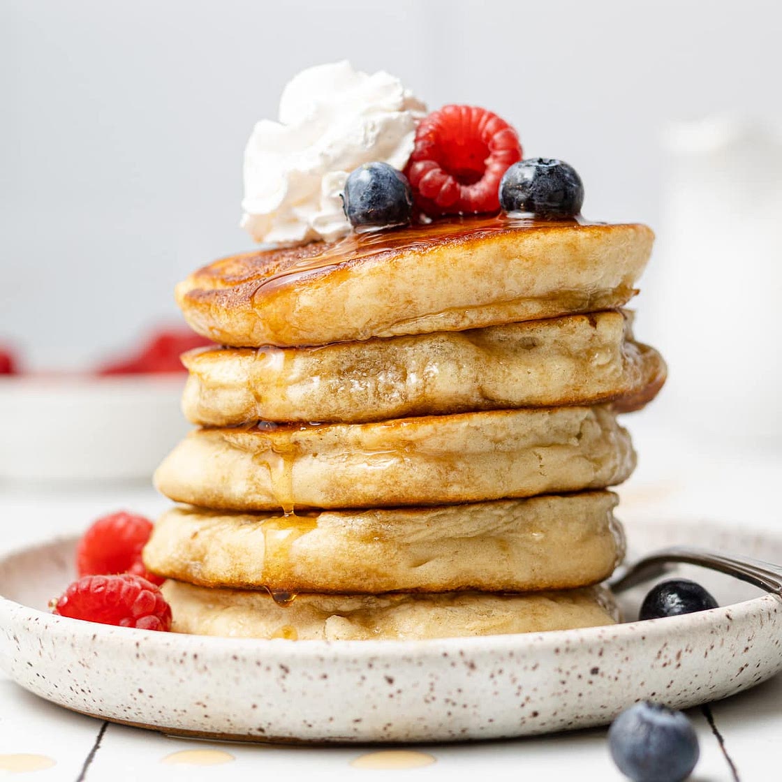 Oat Milk Pancakes (Thick & Fluffy!)