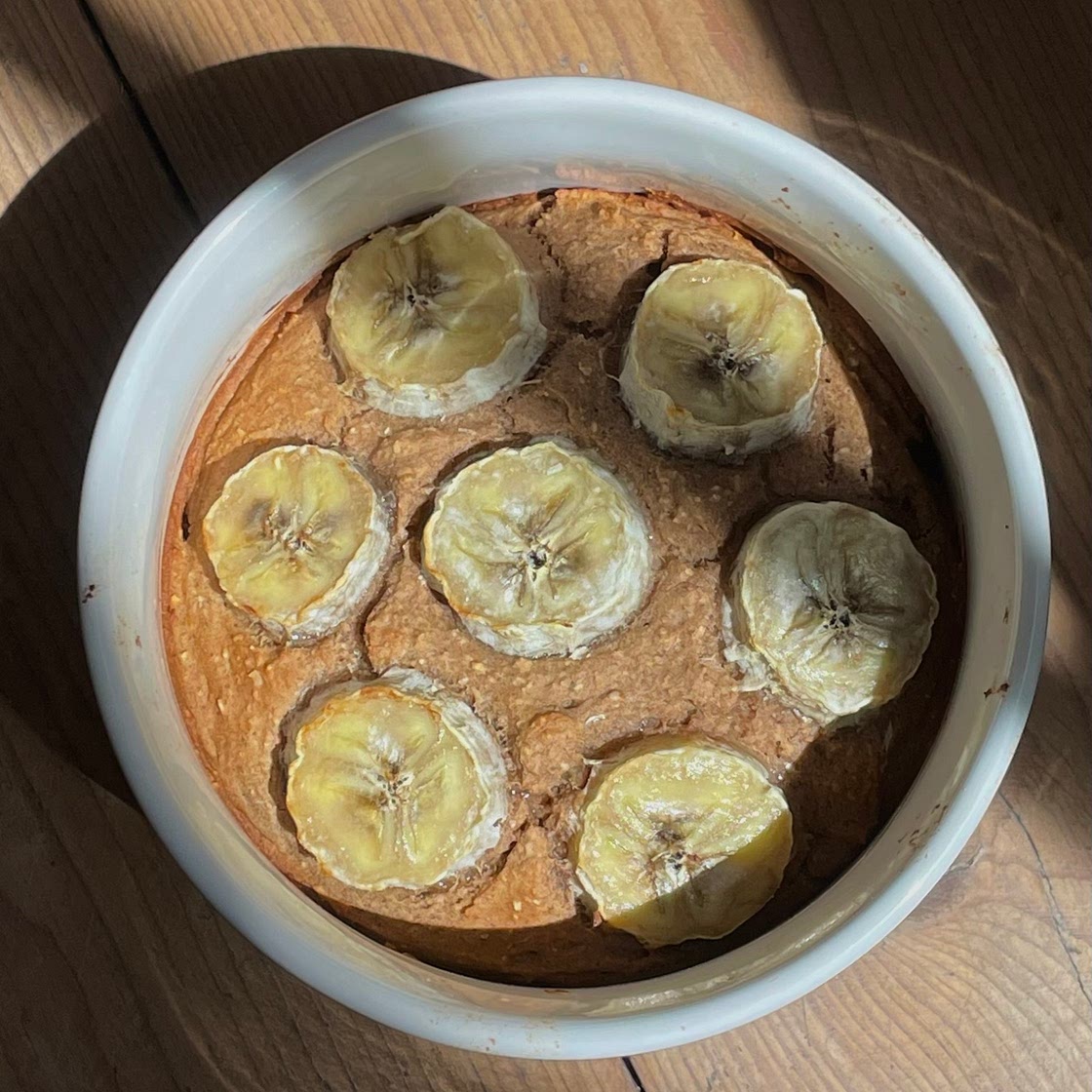 vegan banana bread baked oats 