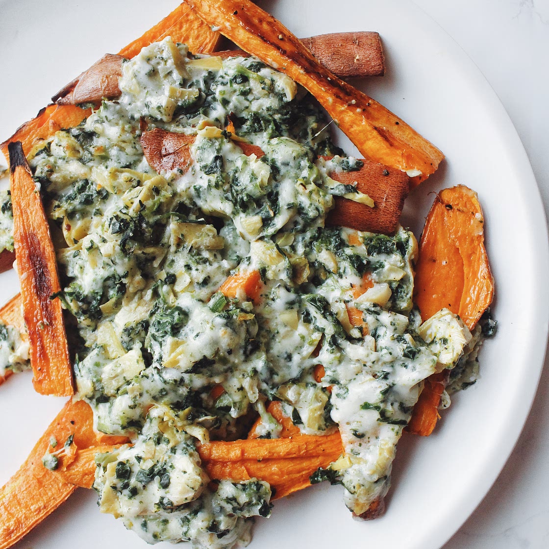 Spinach and Artichoke Cheese Fries