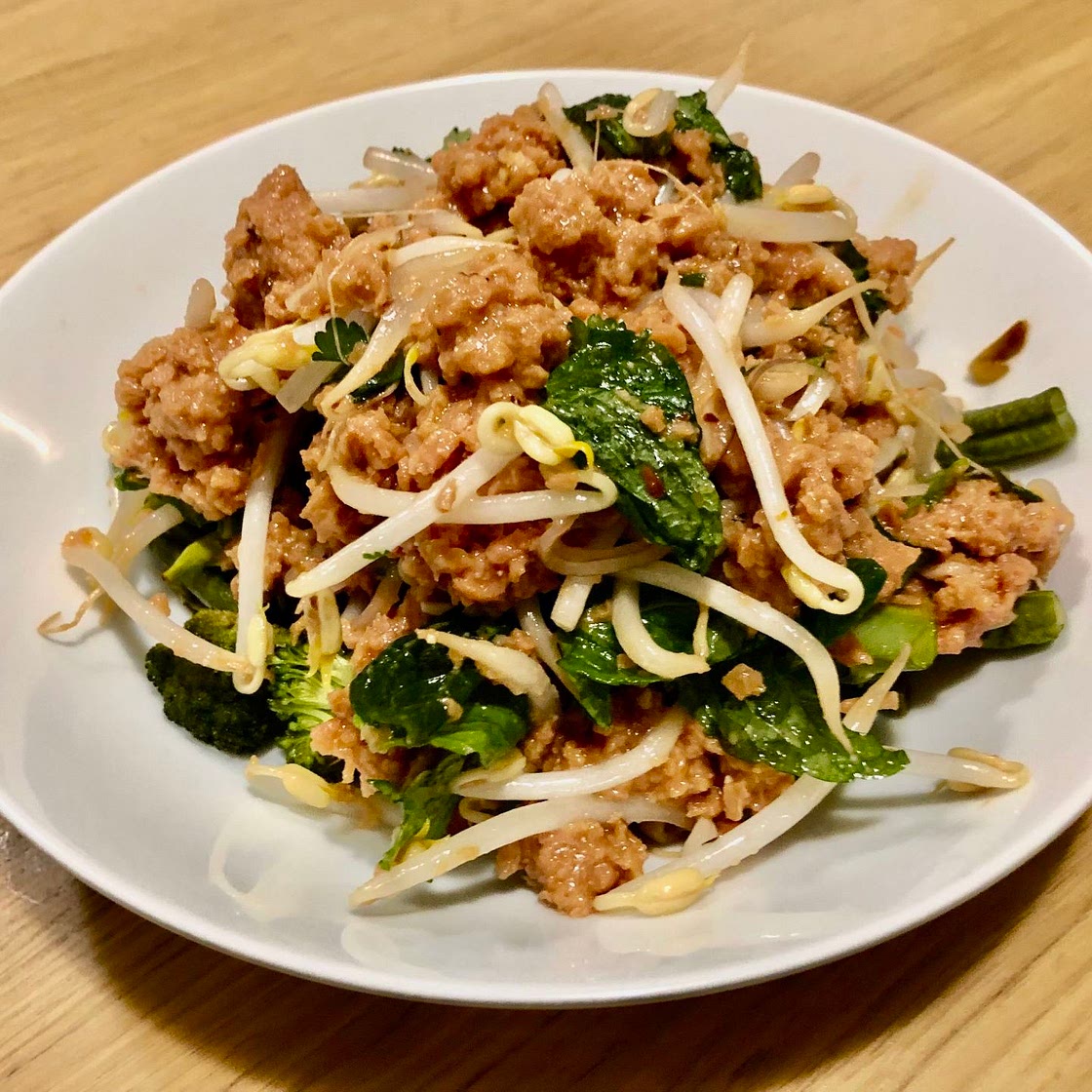 36. Laab Salad with Broccoli and Snake Beans
