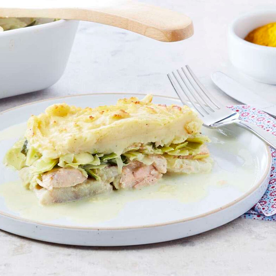 Parmentier de poisson aux poireaux
