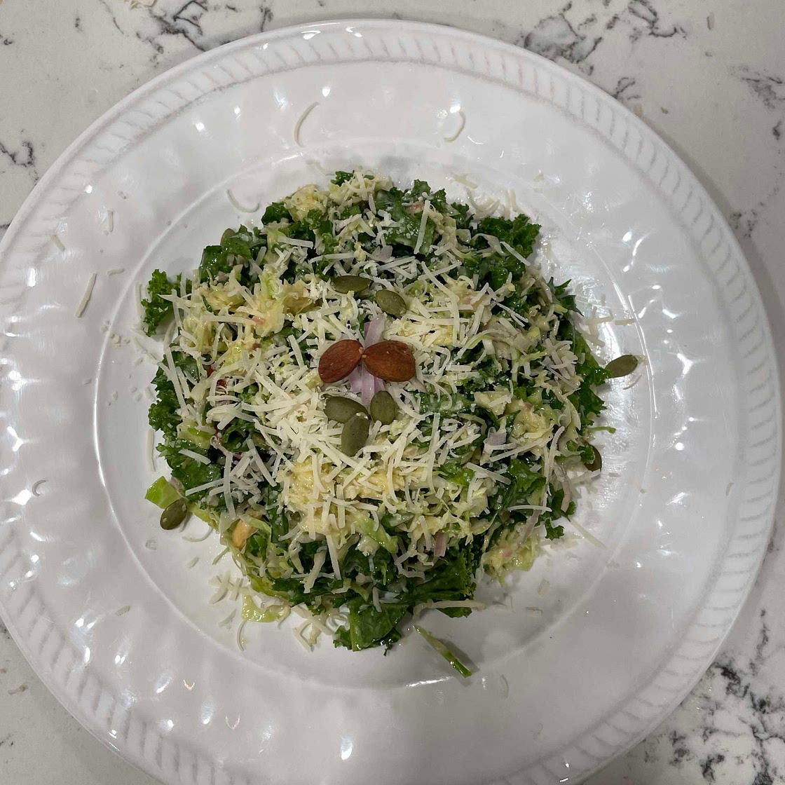 Shredded Kale and Brussel Sprout Salad