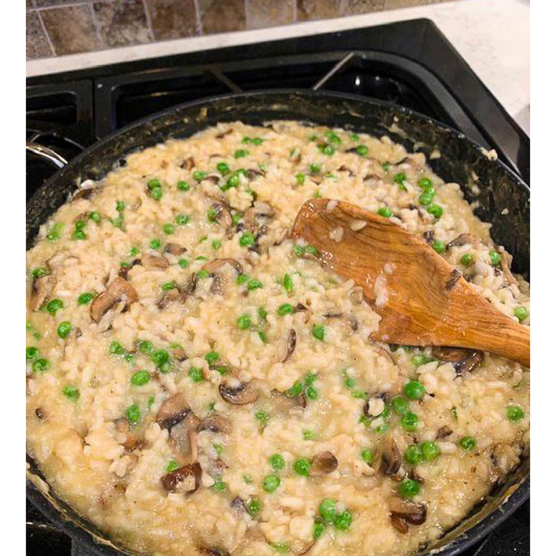 Mushroom and peas risotto 