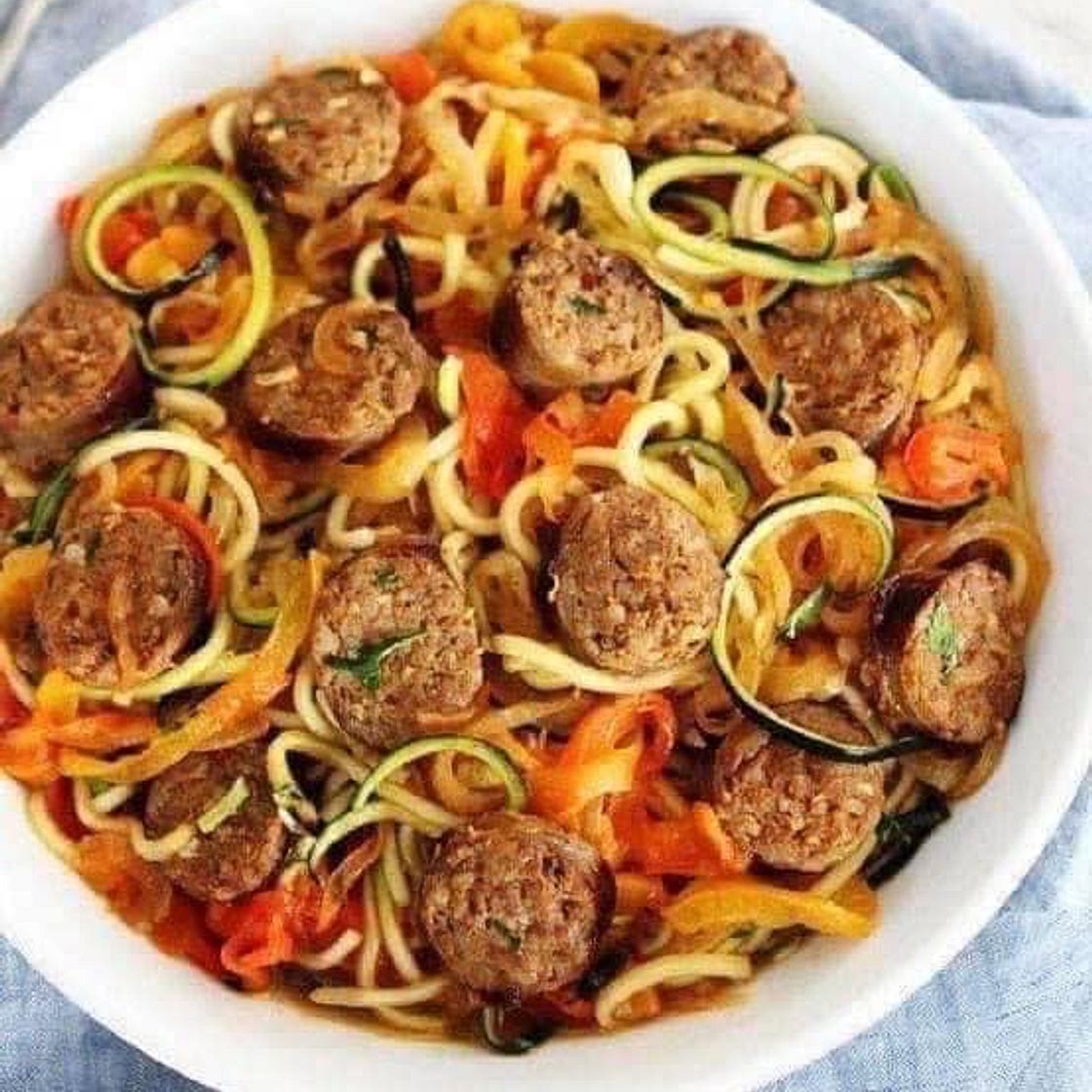 Oodles of Zucchini Noodles and Turkey Sausage