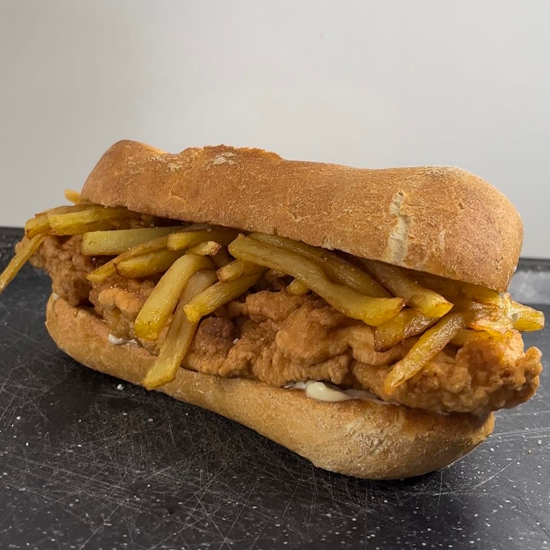 Fish and chips sandwich