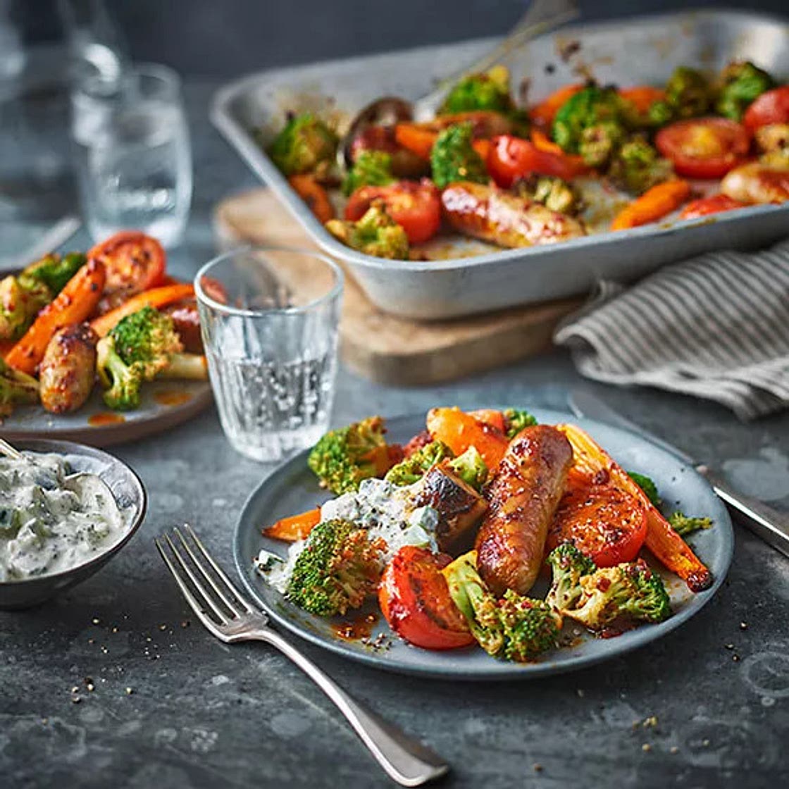 Sweet and Spicy Sausage, Carrot and Broccoli Bake