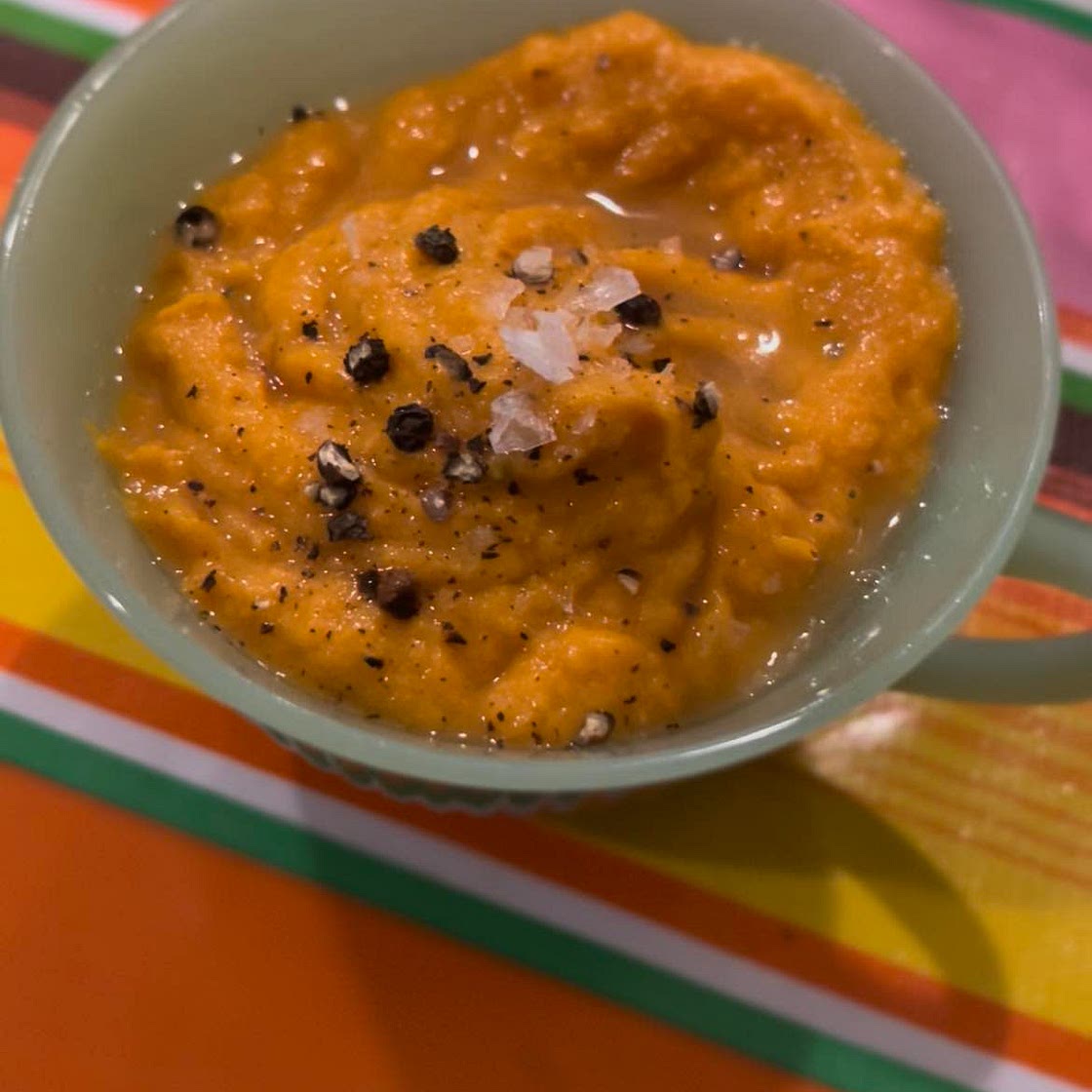 Lime tahini butter mashed sweet potatoes
