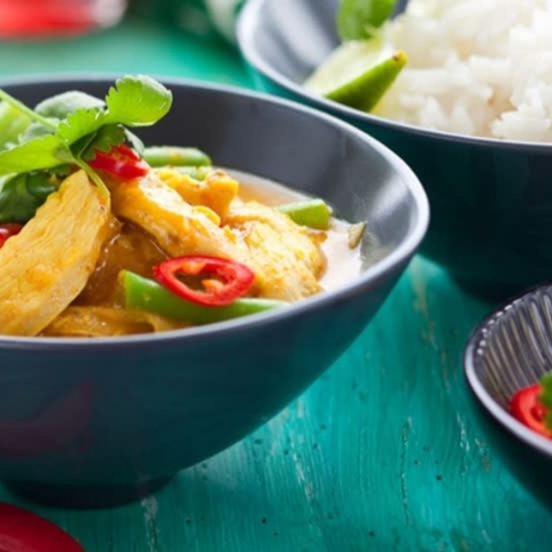 Thai Curry mit Putenbrust und Reis